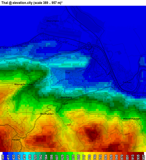 Thal elevation map