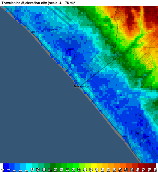 Torvaianica elevation map