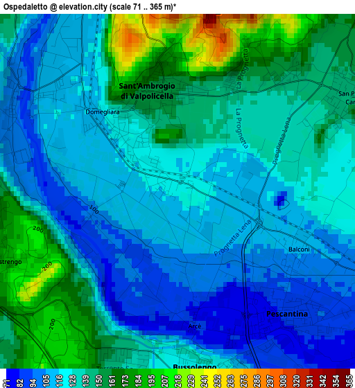 Ospedaletto elevation map