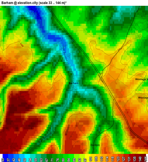 Barham elevation map