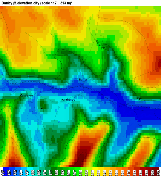 Danby elevation map