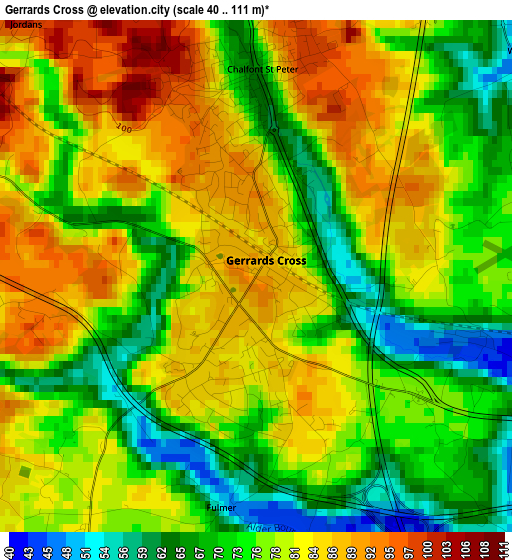 Gerrards Cross elevation map