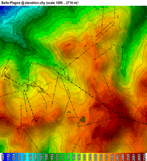 Belle-Plagne elevation map