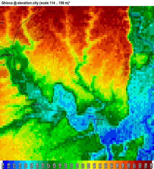 Ghioca elevation map