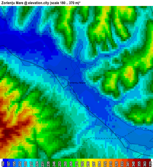 Zorlenţu Mare elevation map