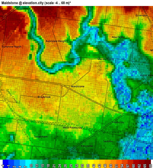 Maidstone elevation map