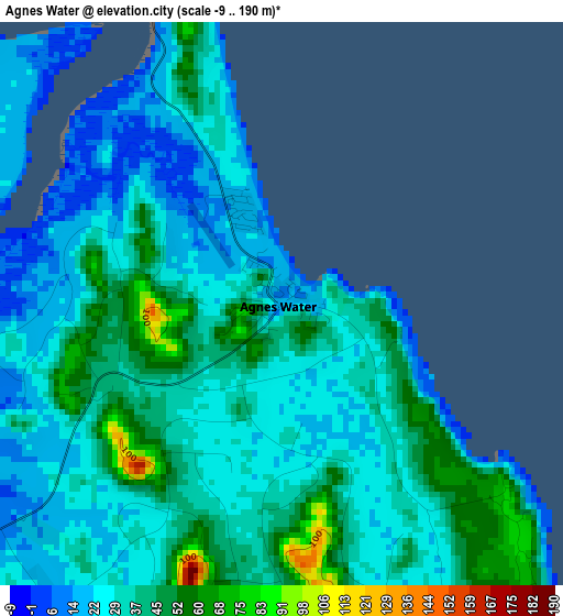 Agnes Water elevation map