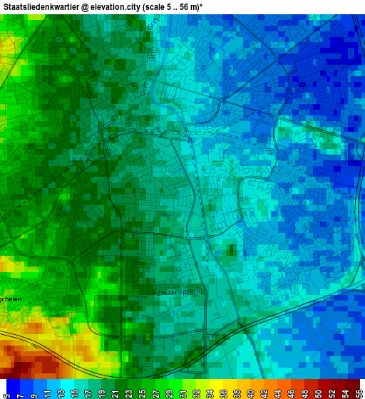 Staatsliedenkwartier elevation map