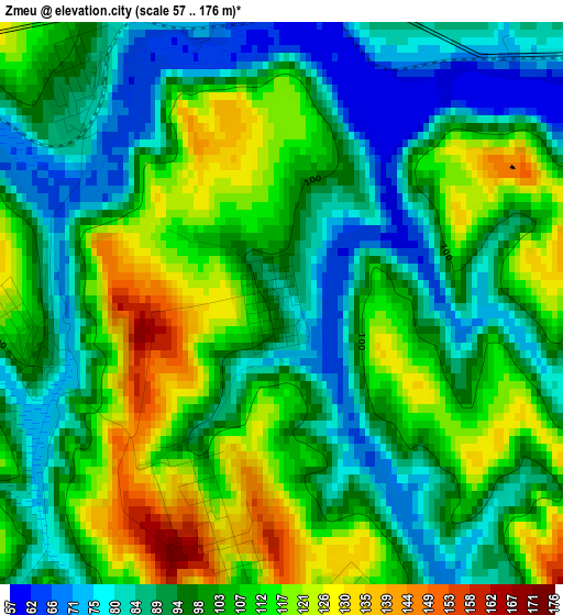 Zmeu elevation map