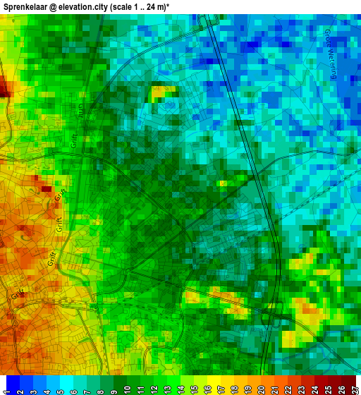 Sprenkelaar elevation map