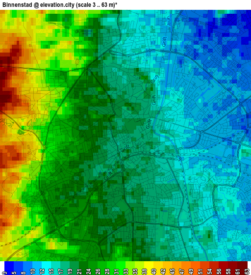 Binnenstad elevation map