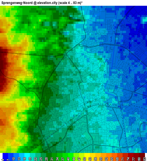 Sprengenweg-Noord elevation map