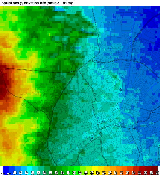 Spainkbos elevation map