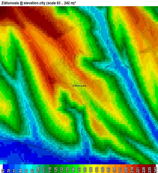 Zlătunoaia elevation map