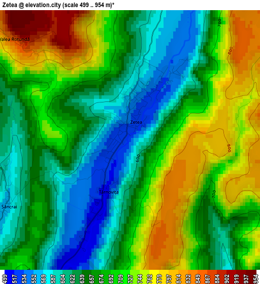 Zetea elevation map