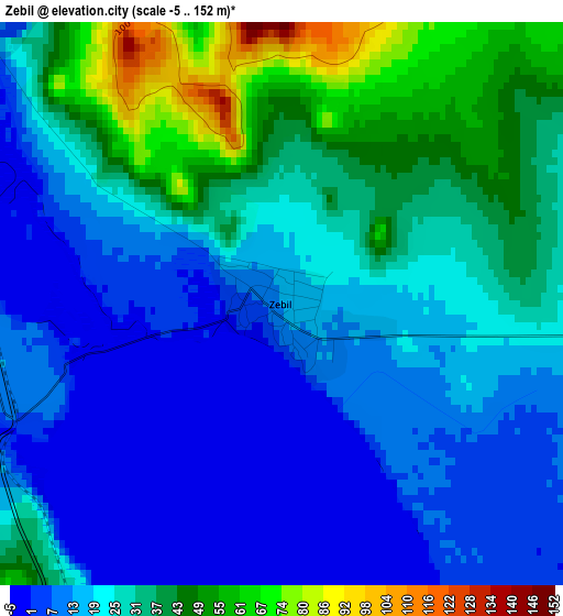 Zebil elevation map