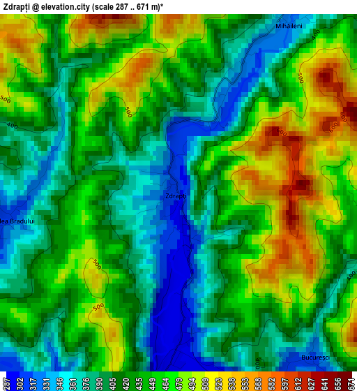 Zdrapți elevation map