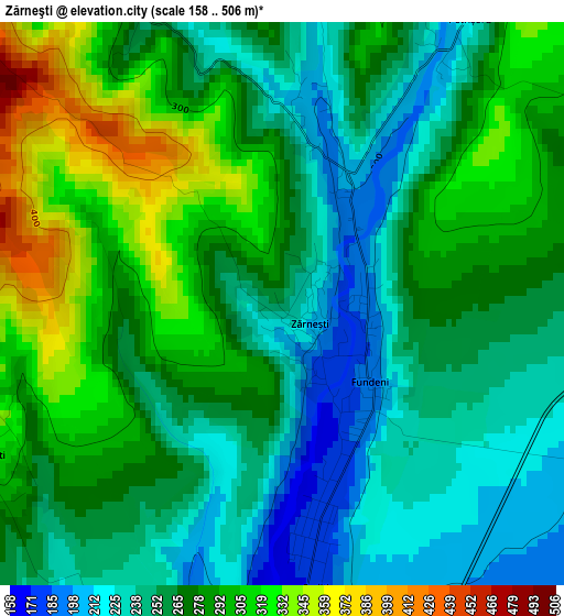 Zărneşti elevation map