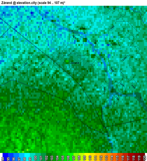 Zărand elevation map