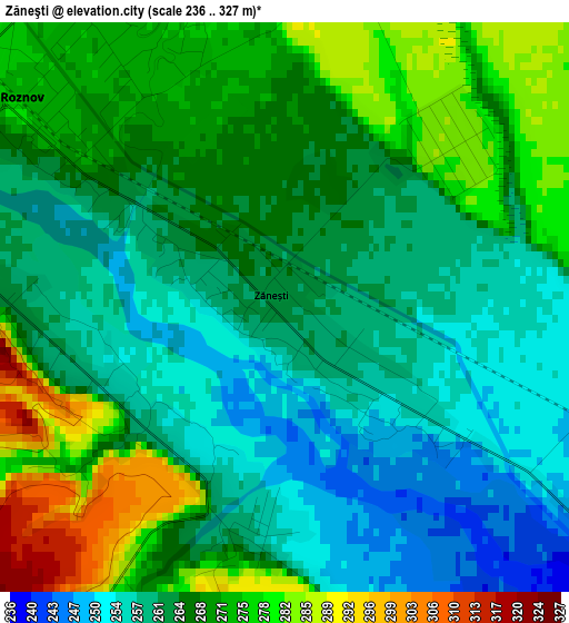 Zăneşti elevation map