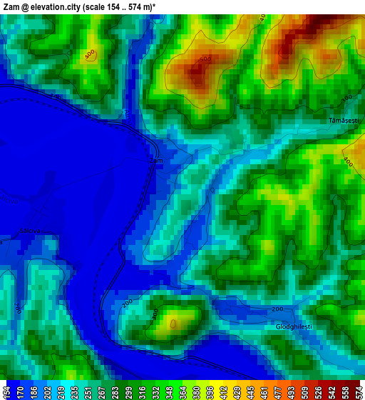 Zam elevation map