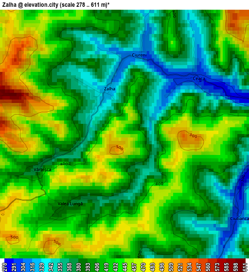 Zalha elevation map