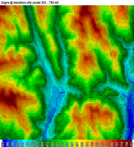 Zagra elevation map