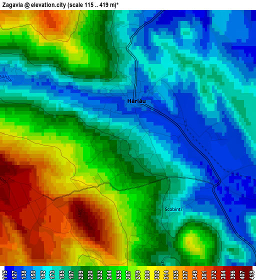 Zagavia elevation map