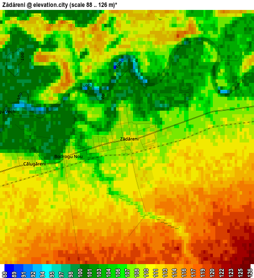 Zădăreni elevation map