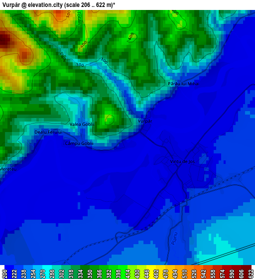 Vurpăr elevation map