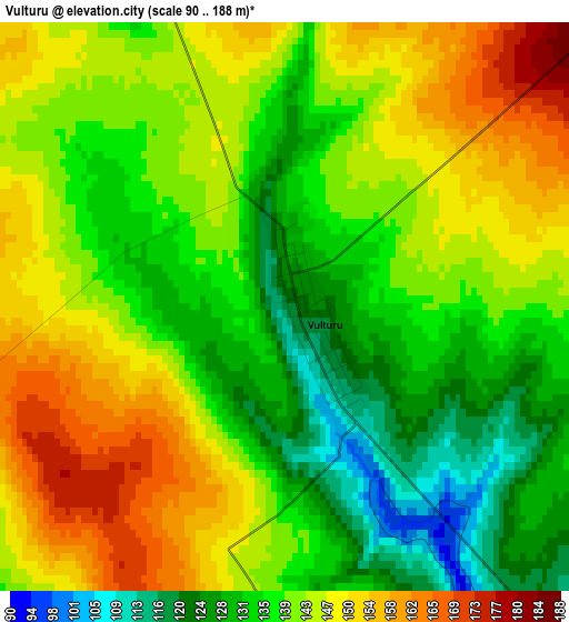 Vulturu elevation map