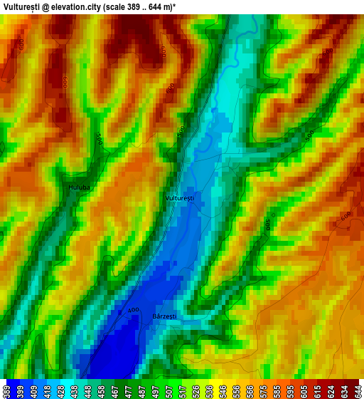 Vulturești elevation map