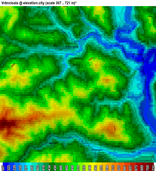 Vrâncioaia elevation map