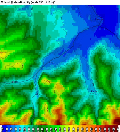 Voivozi elevation map