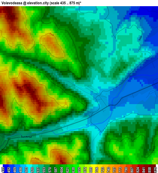 Voievodeasa elevation map