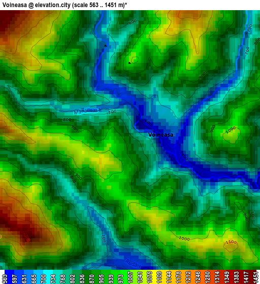 Voineasa elevation map