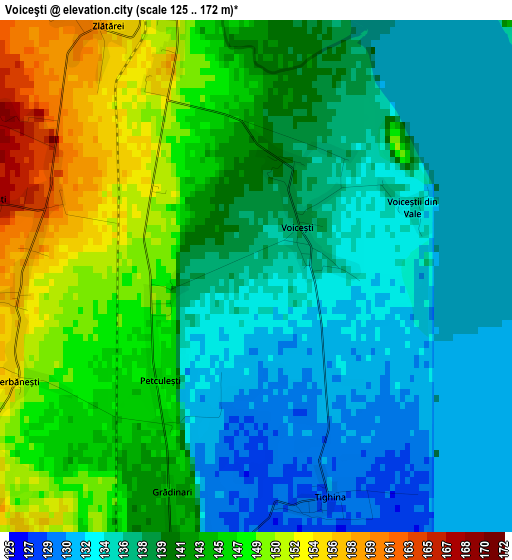 Voiceşti elevation map