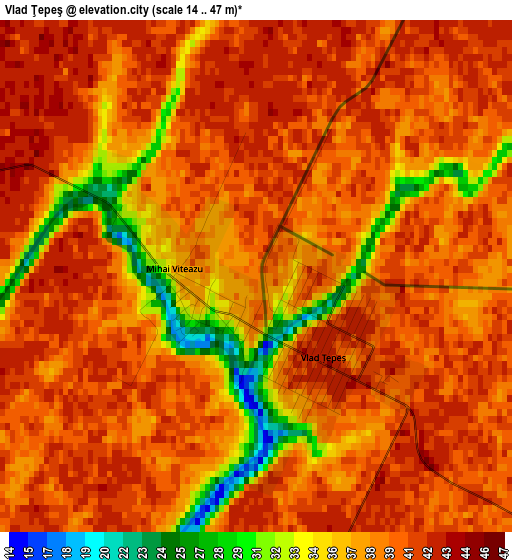 Vlad Ţepeş elevation map