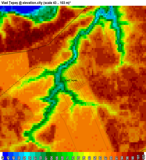 Vlad Țepeș elevation map