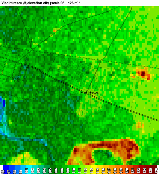 Vladimirescu elevation map