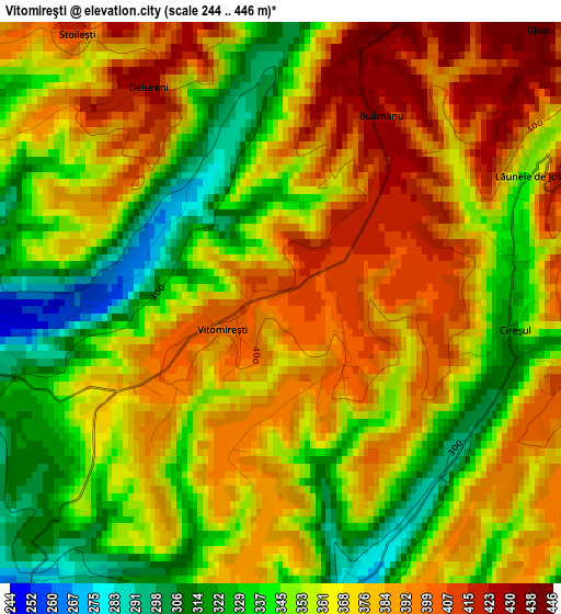 Vitomireşti elevation map