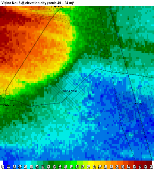 Vișina Nouă elevation map