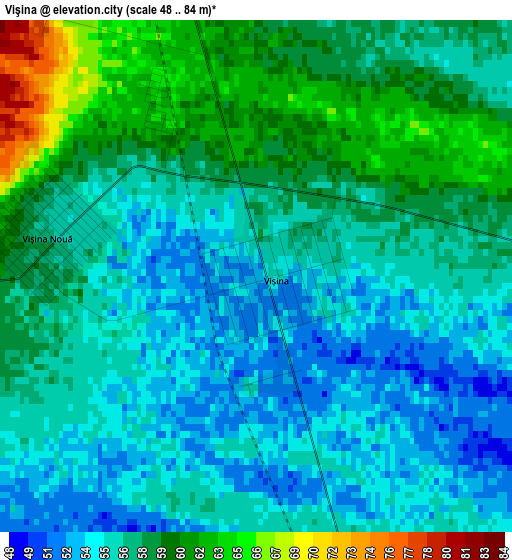 Vişina elevation map