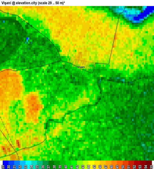 Vişani elevation map