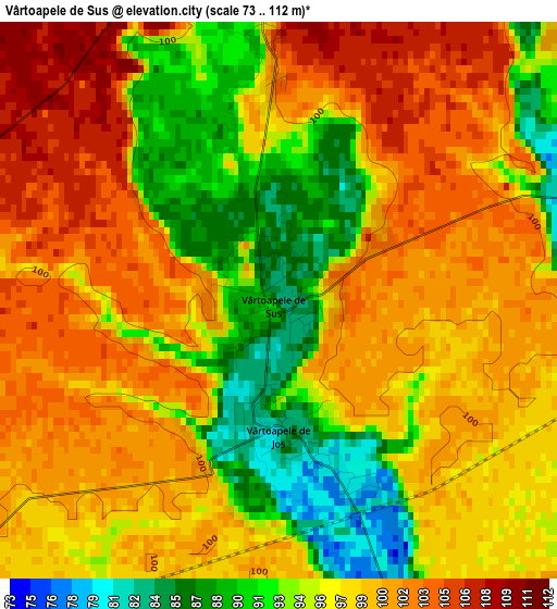 Vârtoapele de Sus elevation map