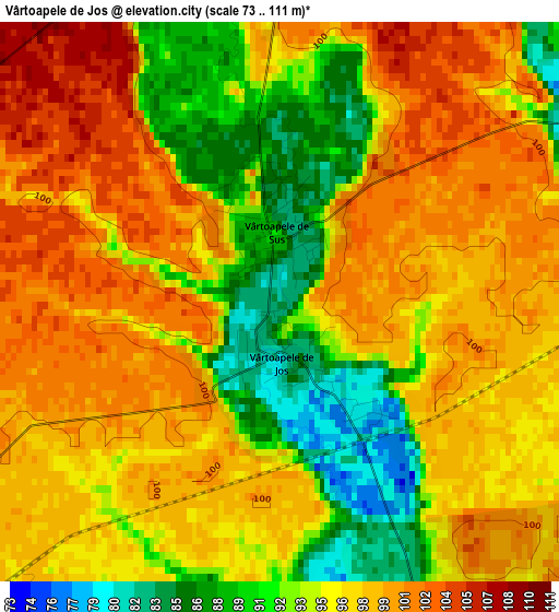 Vârtoapele de Jos elevation map