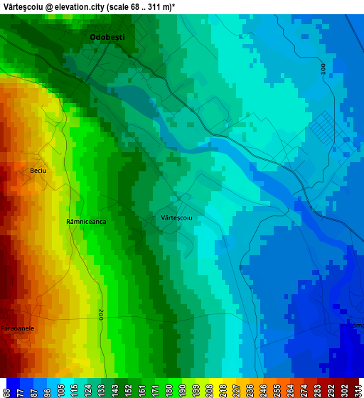 Vârteşcoiu elevation map