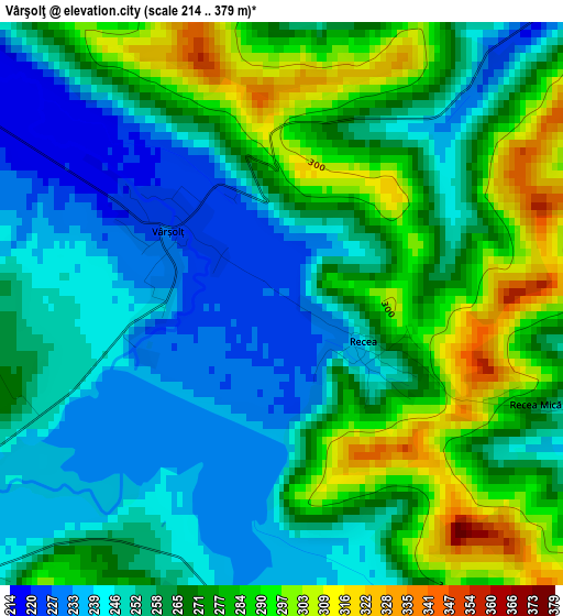 Vârşolţ elevation map