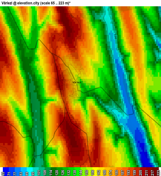 Vârlezi elevation map