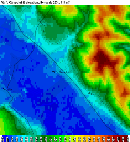 Vârfu Câmpului elevation map